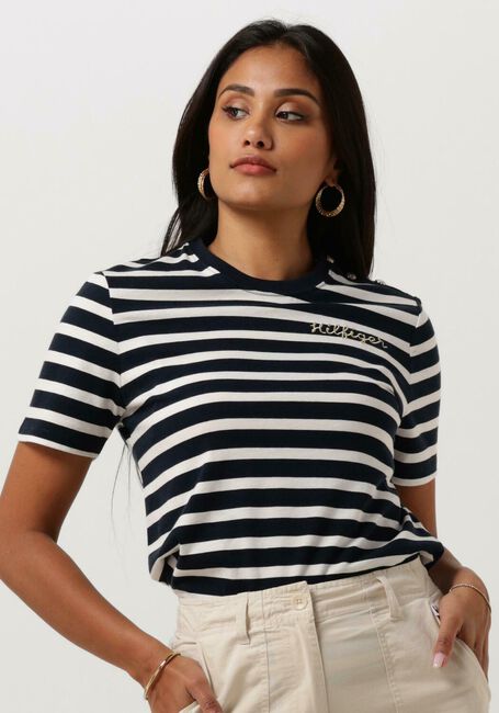 TOMMY HILFIGER T-shirt REG GOLD BUTTON C-NK SS en bleu - large