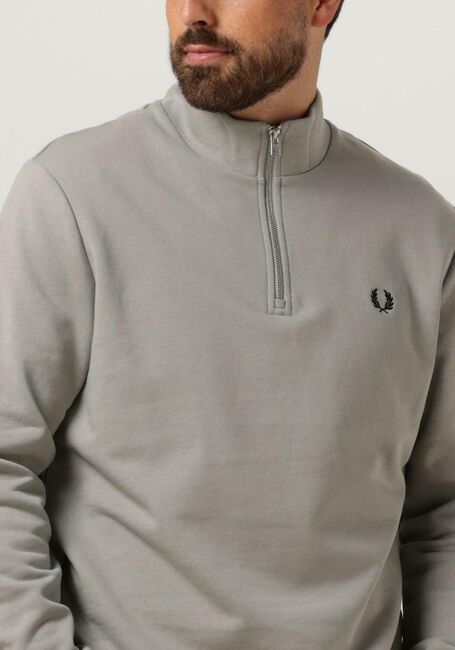 Beige FRED PERRY Sweater HALF ZIP SWEATSHIRT - large