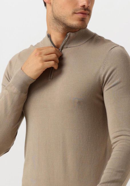PURE PATH Pull ESSENTIAL KNITWEAR HALFZIP SWEATER en taupe - large