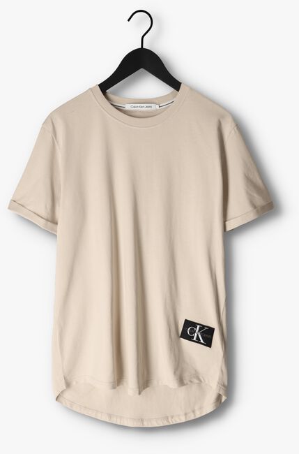CALVIN KLEIN T-shirt BADGE TURN UP SLEEVE en beige - large