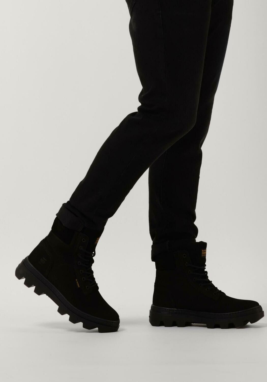 G-STAR RAW Bottines &agrave; lacets NOXER HGH NUB M en noir - large