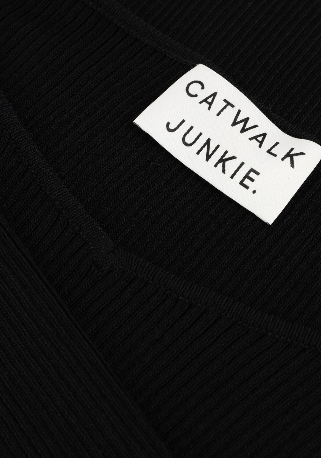 Zwarte CATWALK JUNKIE Tops & T-shirts RIB V-NECK KNIT - large