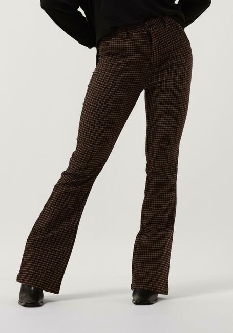 MINUS Pantalon évasé CARMA CHECK FLARED PANTS en marron - large