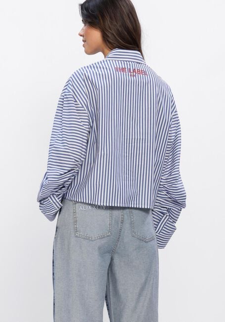 Blauwe ALIX THE LABEL  LADIES WOVEN FANCY STRIPED BLOUSE - large