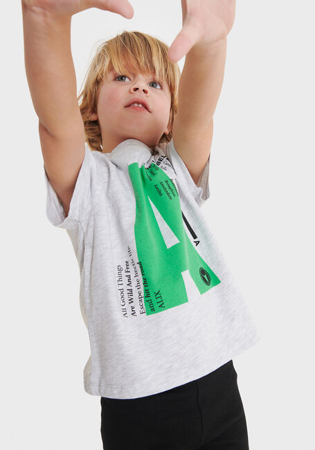 Grijze ALIX MINI T-shirt KIDS KNITTED A PRINT T-SHIRT - large