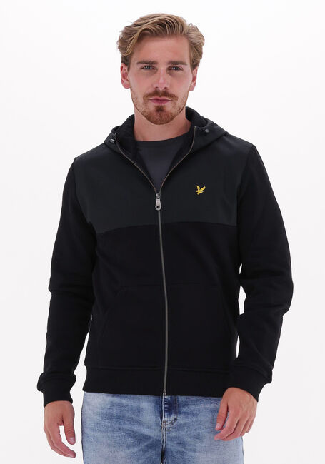 LYLE & SCOTT Jack SOFTSHELL JERSEY ZIP HOODIE en noir - large