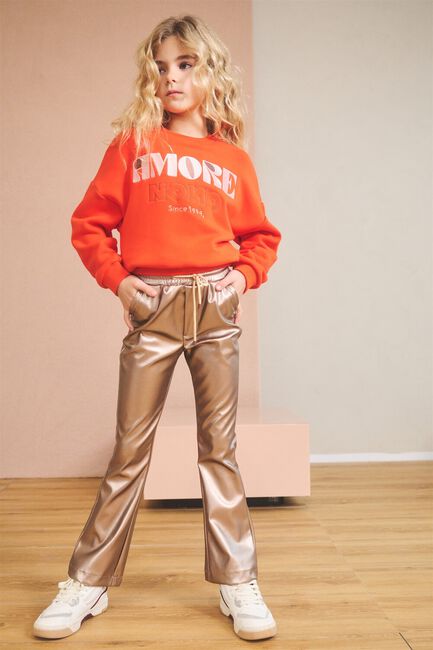 NONO Pantalon évasé SUNA COATED FLARED PANTS en bronze - large