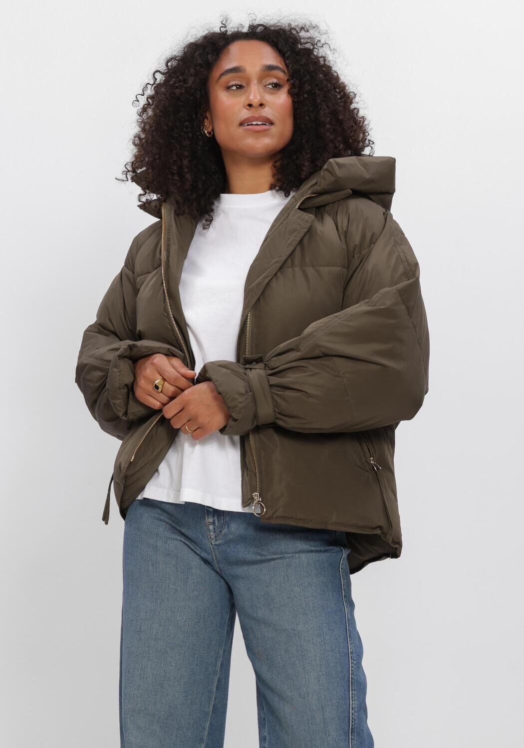 Khaki WITHBLACK Gewatteerde jas WBLKYLIE REAL DOWN JACKET - large
