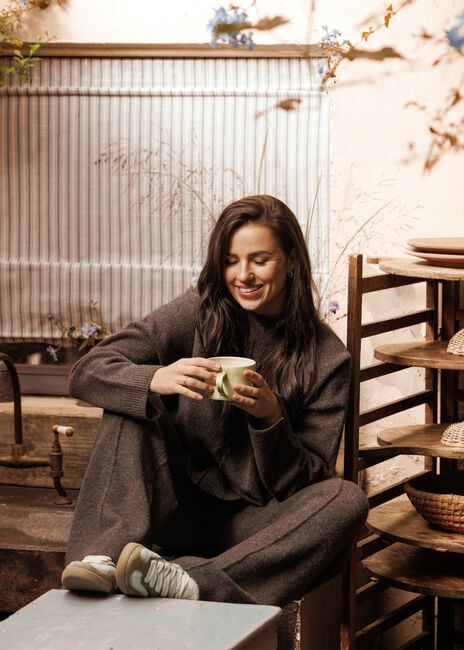 Bruine OMODA ATELIER Wijde broek OM-IES X NINA - large