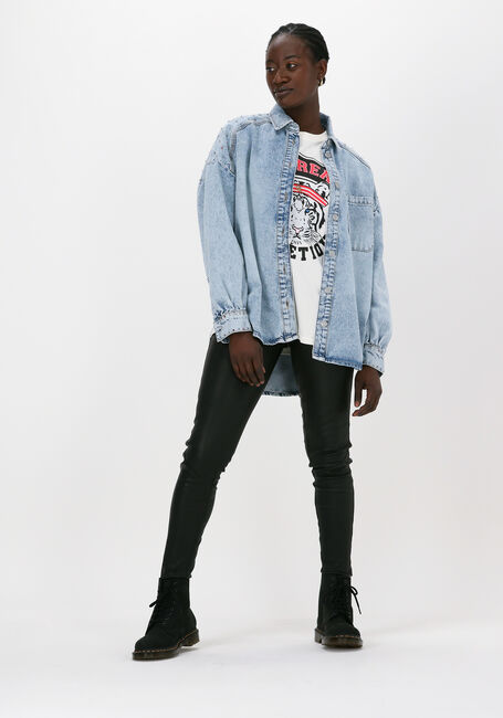 Blauwe COLOURFUL REBEL  TEDDY RINESTONES DENIMBLOUSE - large