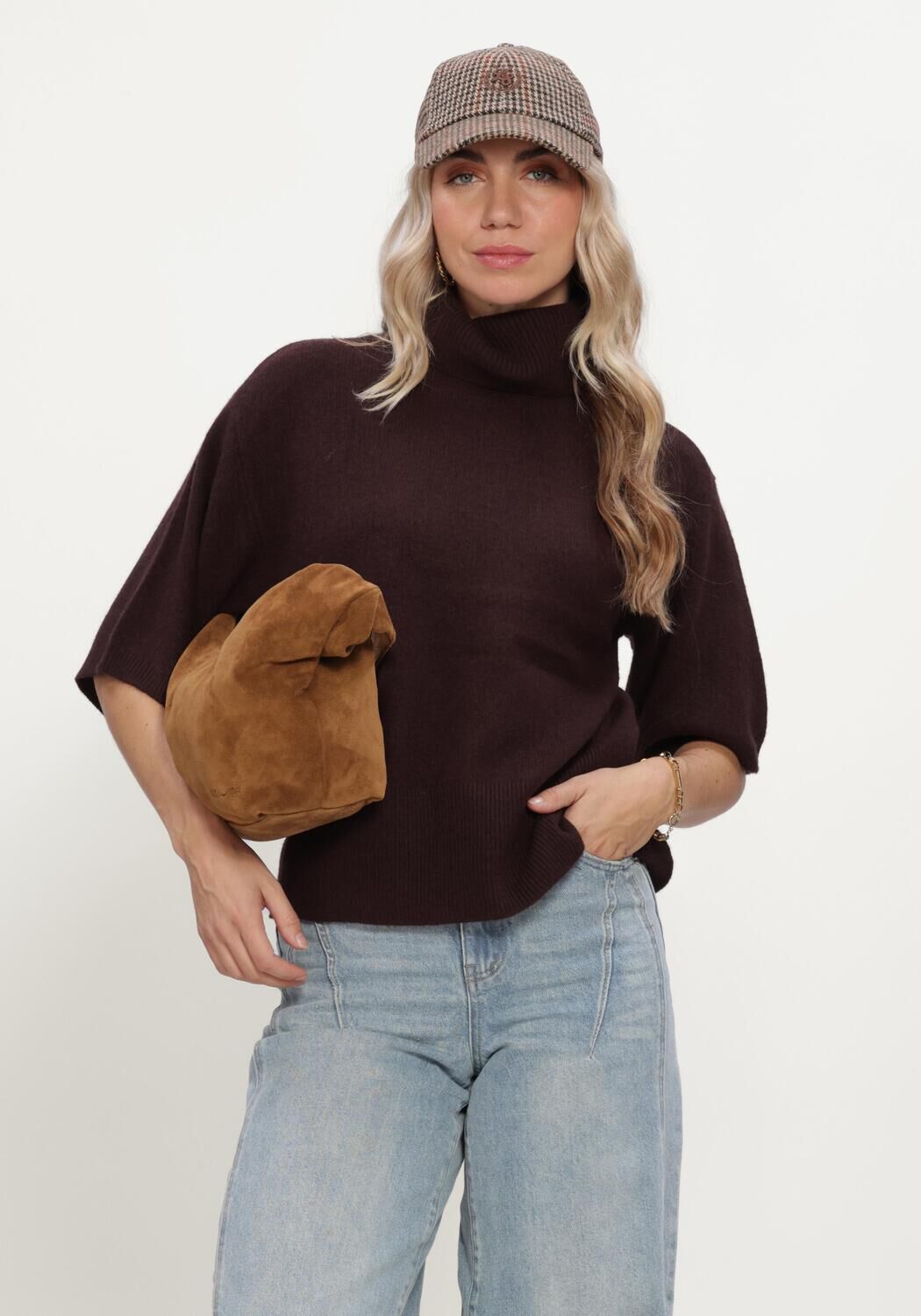 Bruine Y.A.S. Coltrui YASEMILA 2/4 ROLL NECK KNIT PULLOVER S. - large