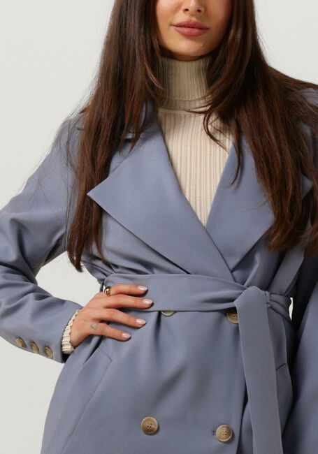 Lichtblauwe NOTRE-V Jassen NV-DARON BELTED COAT - large