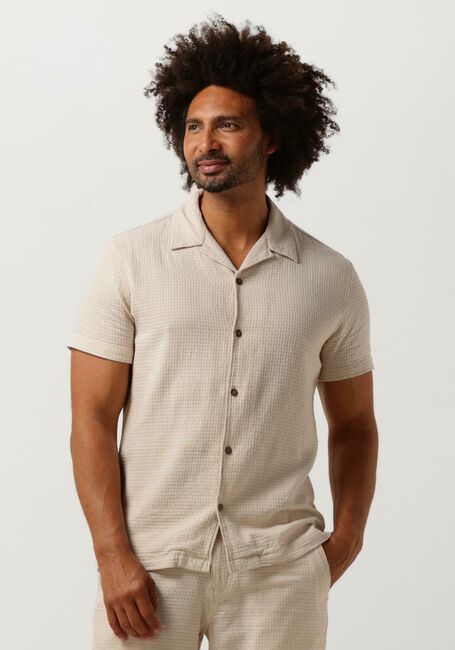 Beige SELECTED HOMME Casual overhemd SLHREG-WEST SHIRT SS RESORT CAMP - large