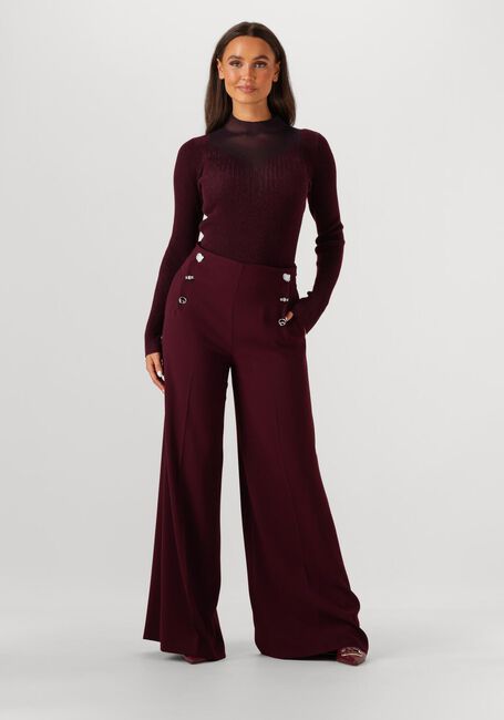 Paarse CAROLINE BISS Wijde broek 4573 - large
