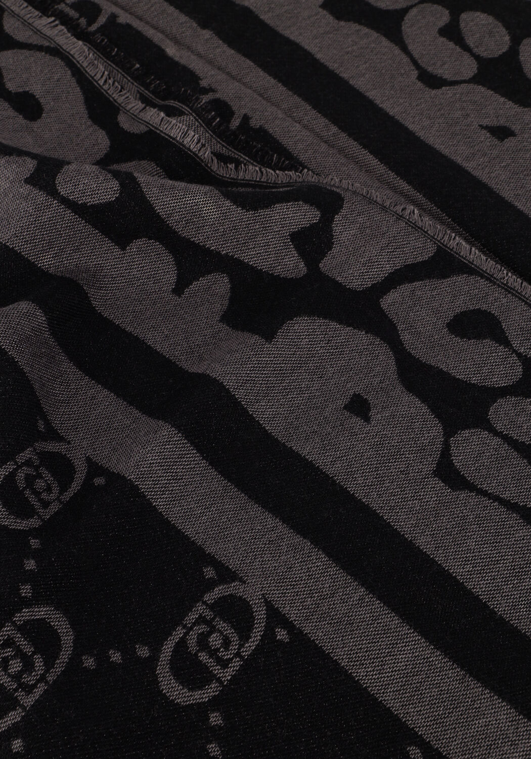 Zwarte LIU JO Sjaal STOLA JACQUARD MONOGRAM ANIMAL - large