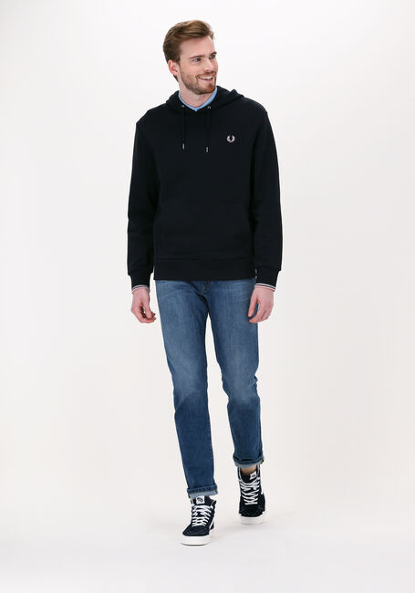 FRED PERRY TIPPED HOODED SWEATSHIRT Pulls & Gilets Bleu foncé - large