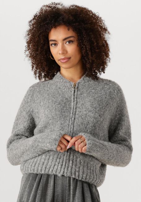 Grijze BY-BAR Trui JONAS ZIPP CARDIGAN - large