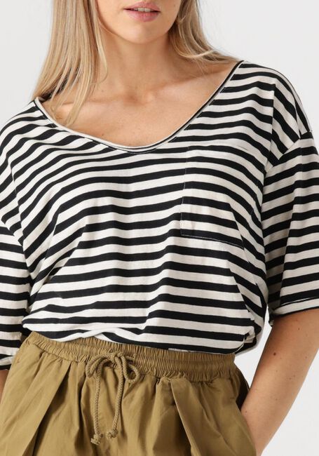 PENN & INK Haut T-SHIRT STRIPE en blanc - large