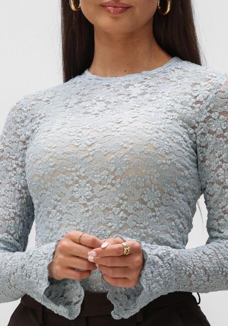 NOTRE-V NV-HILLECHIEN LACE TOP Hauts & T-shirts Bleu clair - large