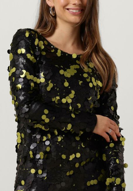COLOURFUL REBEL Mini robe TINI SEQUINS STRAIGHT DRESS en noir - large