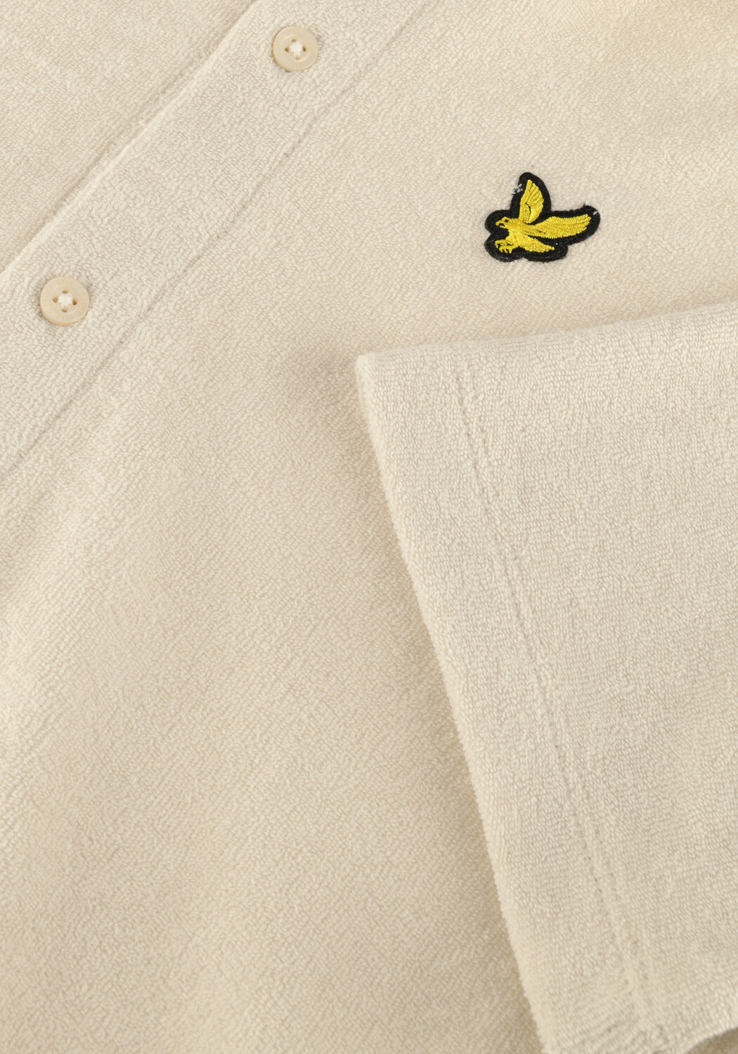 Creme LYLE & SCOTT Polo SS TOWELLING SHIRT - large