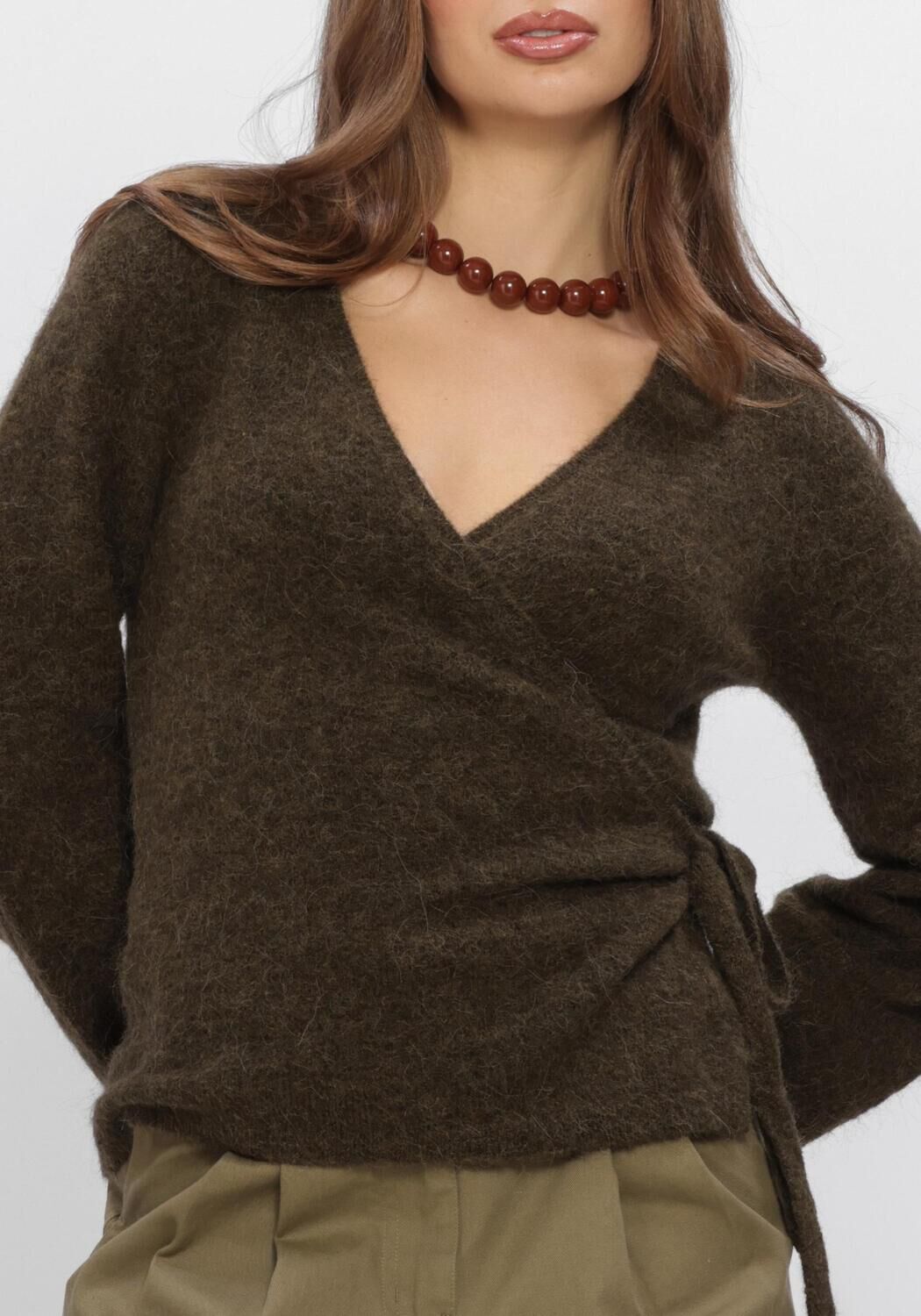 BOII STUDIOS Pull AURA WRAP KNIT Vert fonc&eacute; - large