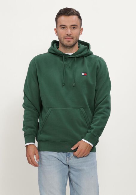 Donkergroene TOMMY JEANS Sweater TJM REG BADGE HOODIE EXT - large
