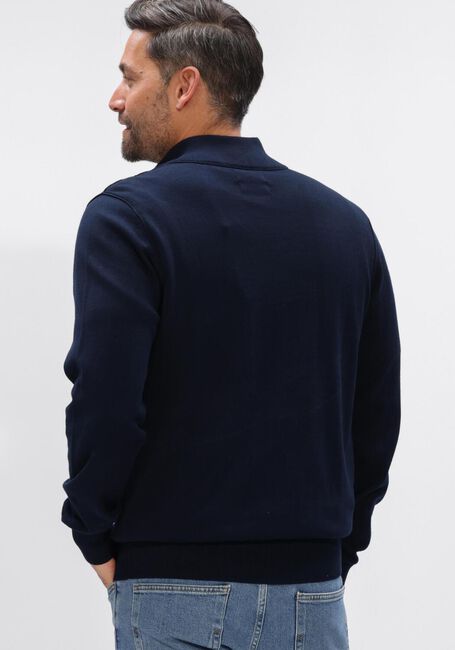 BUTCHER OF BLUE Pull CLIFDEN CO HALF ZIP Bleu fonc&eacute; - large