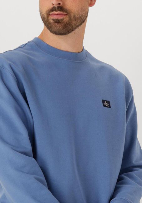Blauwe CALVIN KLEIN Sweater LS EU BADGE 350TERRY CN SWTSHRT - large