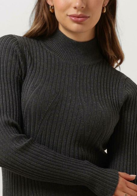 Grijze OBJECT Midi jurk OBJRIKE L/S KNIT DRESS 129 - large