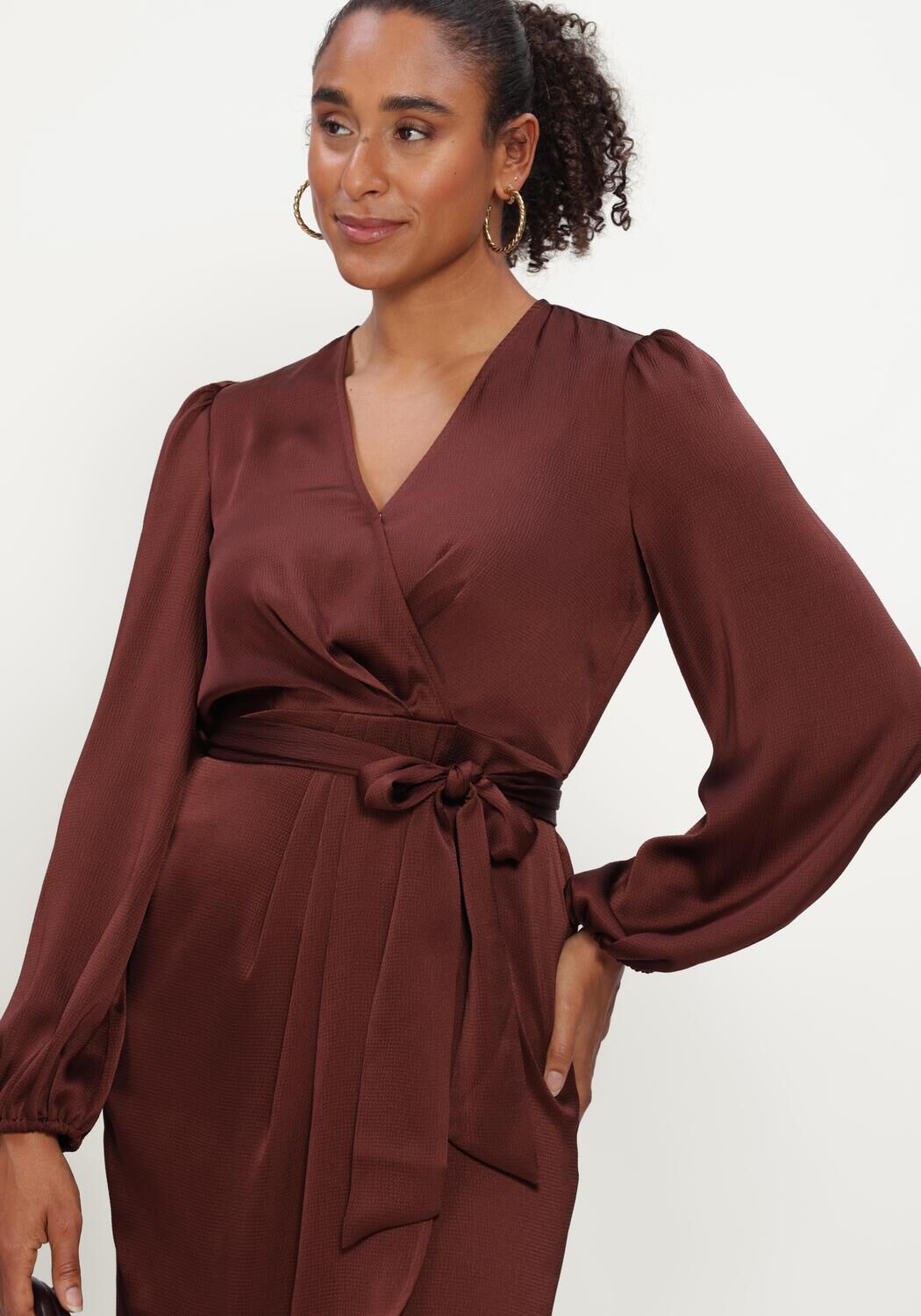 Bordeaux LINA LOCCHI Midi jurk LL-BEA - large