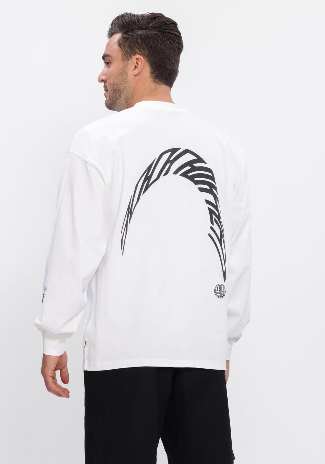 WOODBIRD T-shirt WBBEAM LS WARP TEE en blanc - large