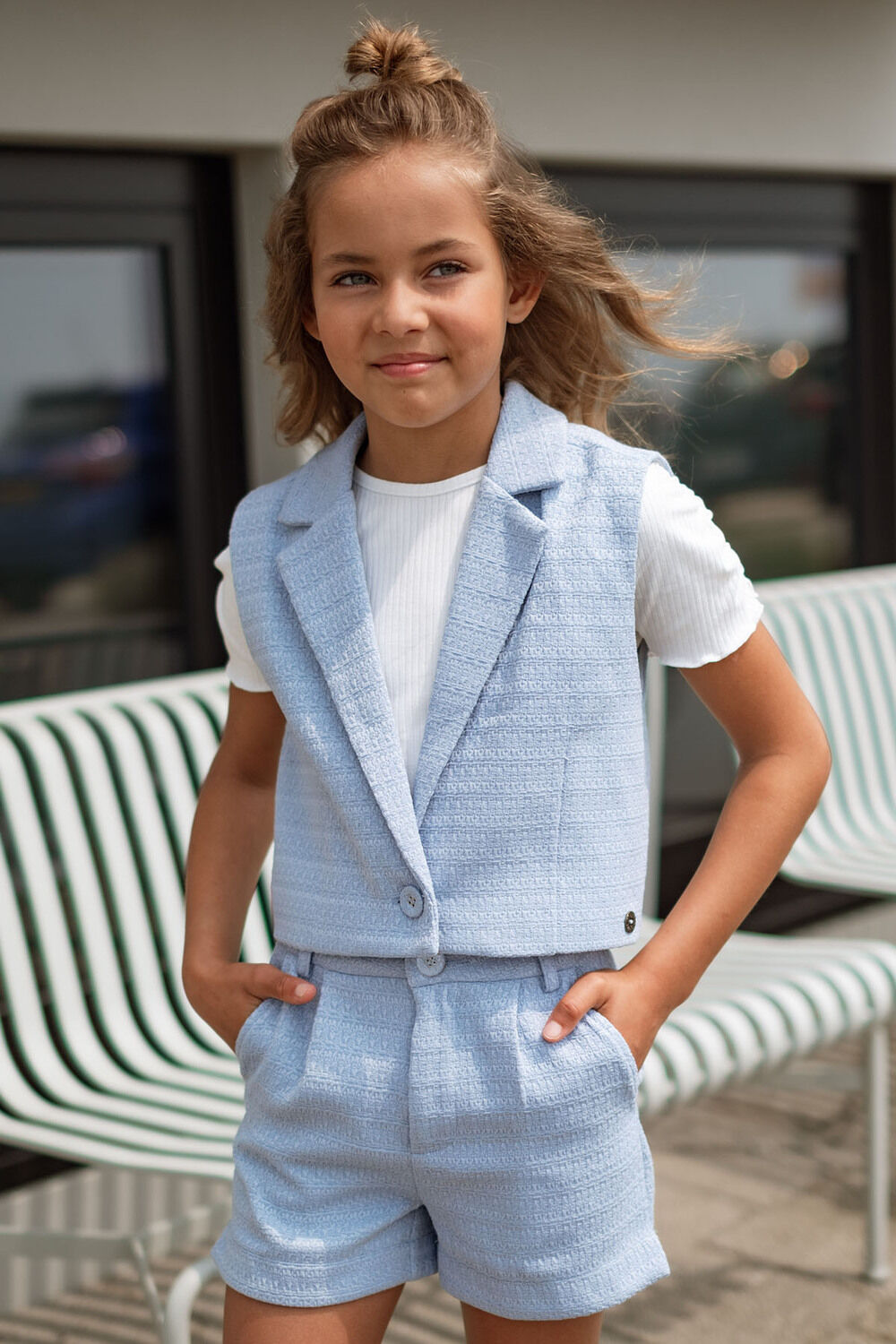 LIKE FLO Gilet DENIM FLO GILET Bleu clair - large