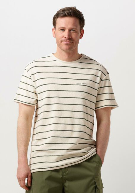 ANERKJENDT T-shirt AKKIKKI S/S FROTTE STRIPE TEE en beige - large