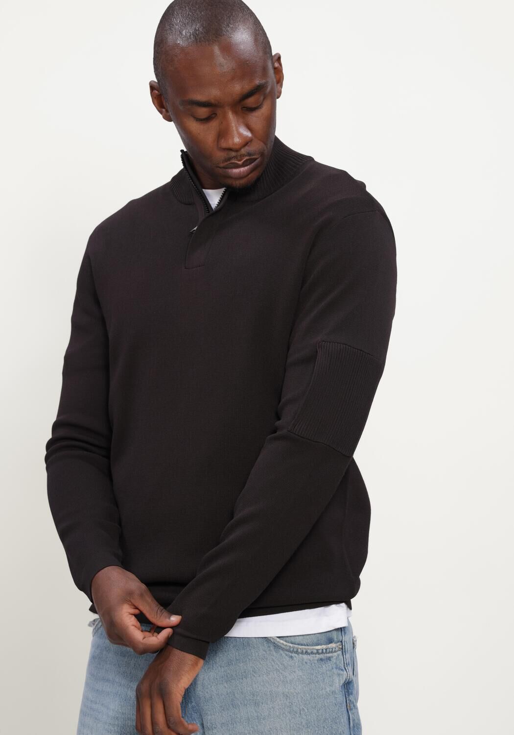 GENTI TURTLE ZIP LS Pulls & Gilets en marron - large