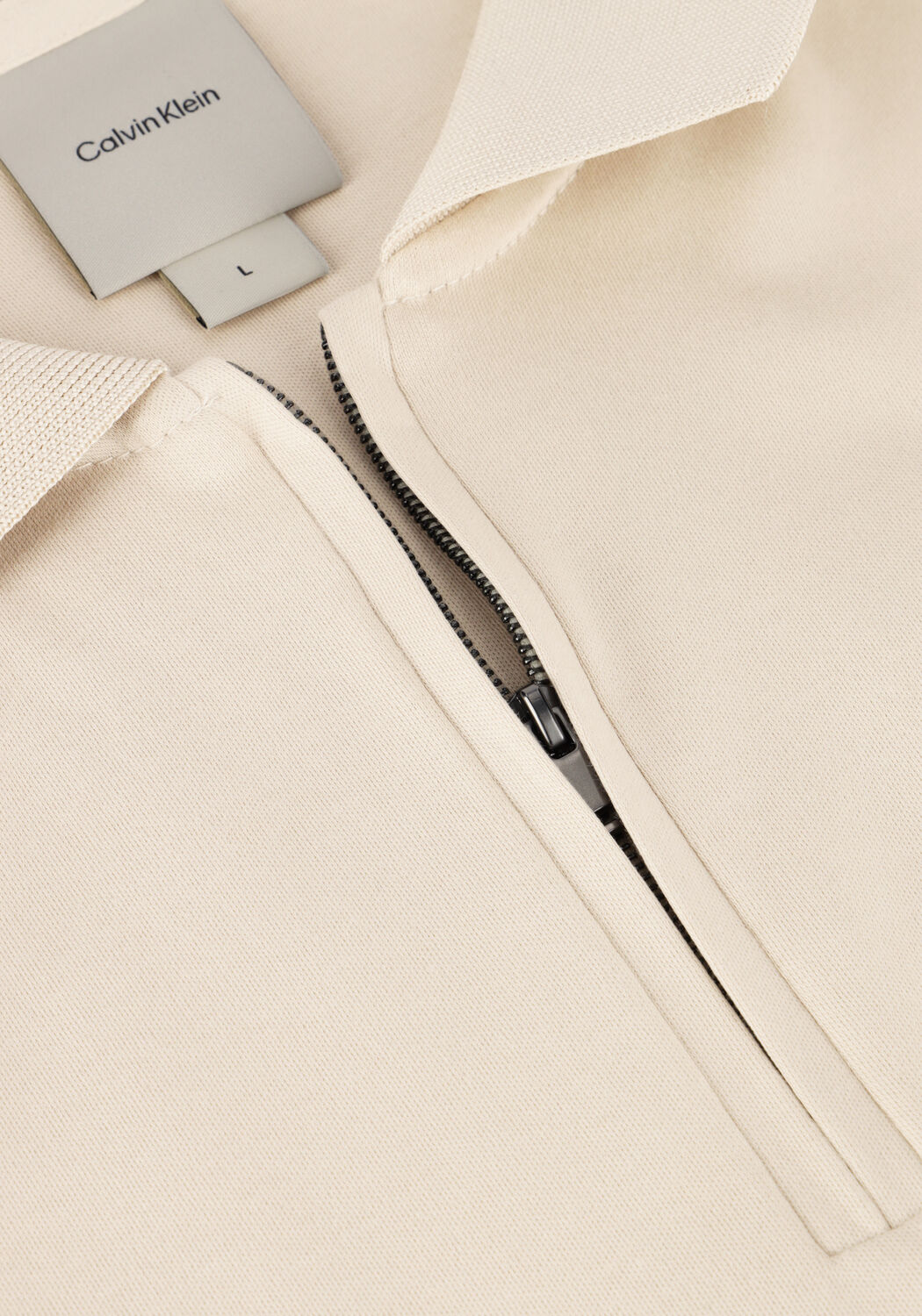 Beige CALVIN KLEIN Polo LIQUID TOUCH WELT ZIP POLO - large