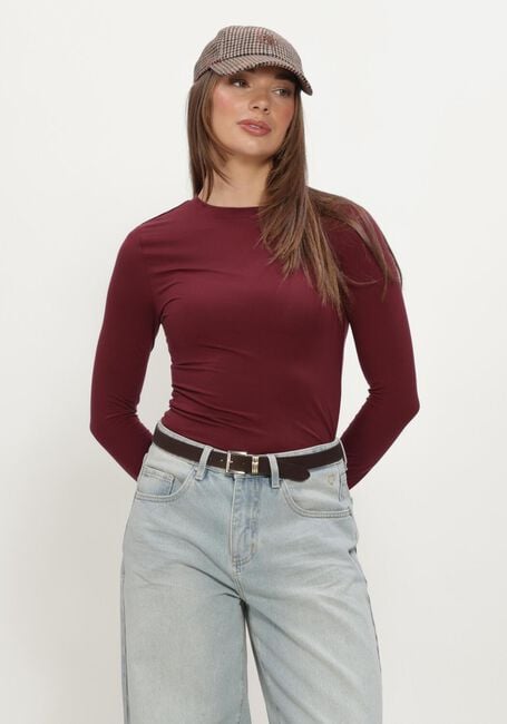 Bordeaux SELECTED WOMEN Top SLFMANJA LS O-NECK - large