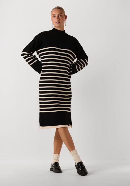 Zwarte OBJECT Midi jurk OBJROMIA L/S MIDI KNIT DRESS - large