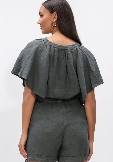 BY-BAR Haut VINA LINNEN BLOUSE Vert fonc&eacute; - large