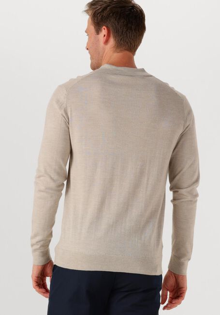 Beige PROFUOMO Polo POLO OPEN COLLAR LS MERINO - large