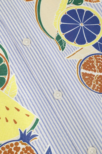 Blauwe SCOTCH & SODA Casual overhemd PLACED PRINT SEERSUCKER STRIPE SHORT SLEEVE - large