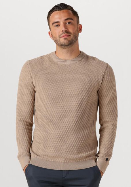 CAST IRON Pull REGULAR FIT COTTON STRETCH STRUCTURE en beige - large