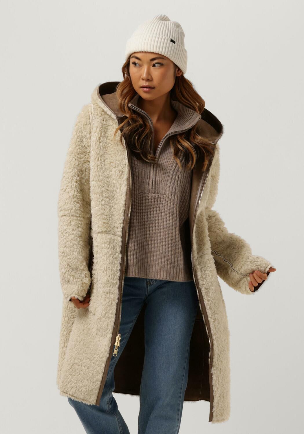 GOOSECRAFT Veste en cuir ADELYN COAT Gris fonce Omoda