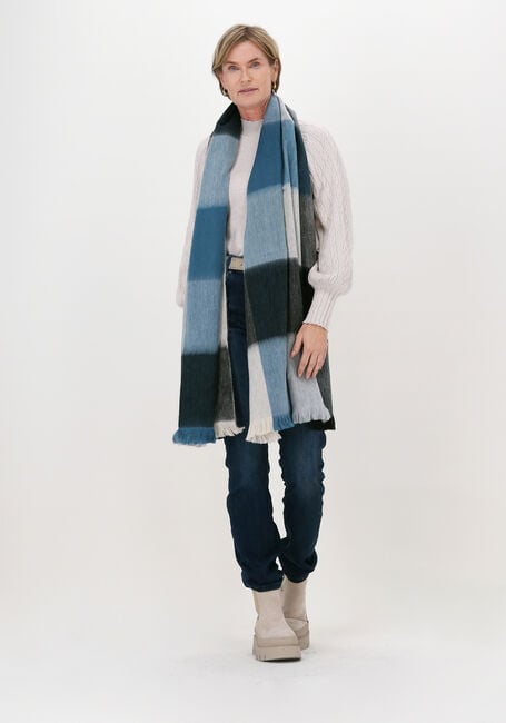Blauwe ALPACA LOCA Sjaal SCARF BLOCKED - large