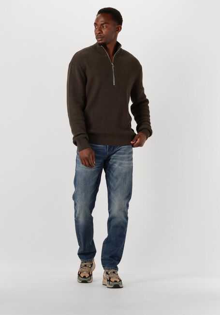 BUTCHER OF BLUE Pull GALWAY HALF ZIP en marron - large