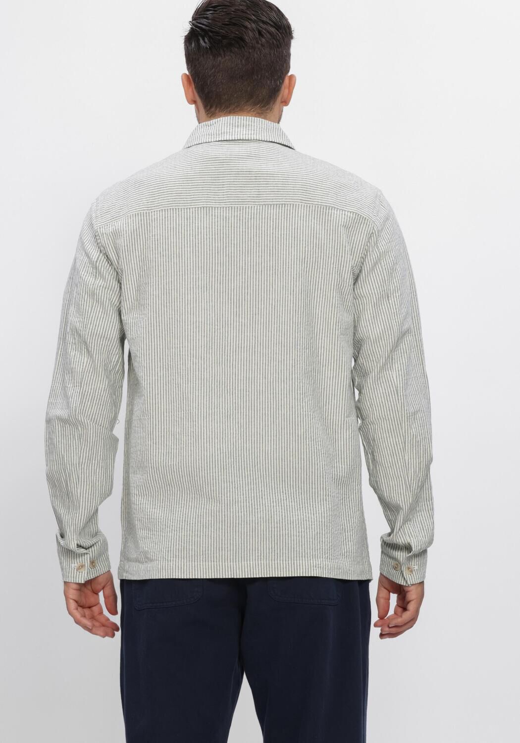 Groene ANERKJENDT  AKODIN STRIPE OVERSHIRT - large