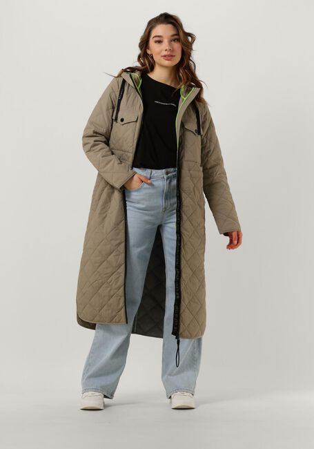BEAUMONT Veste matelassé LONG PADDED PARKA en taupe - large