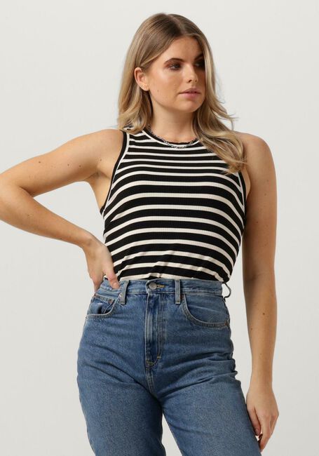 Zwarte TOMMY HILFIGER Top SLIM 5X2 RIB STRIPE TANK NS - large