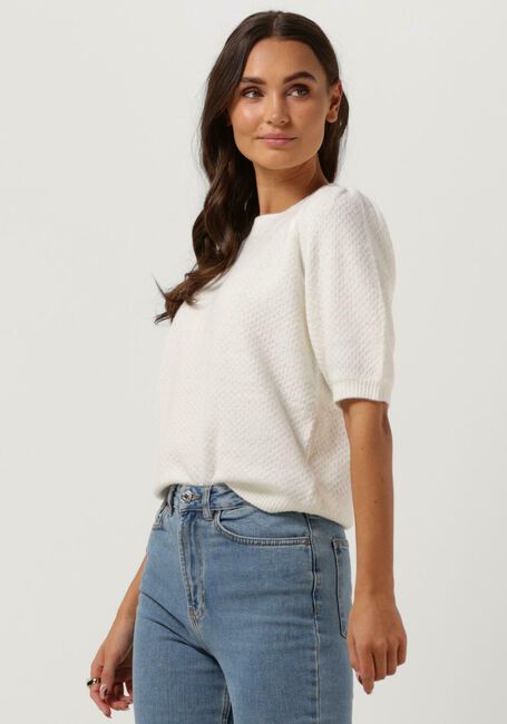 CC HEART Pull ELSA DIAMOND KNIT BLOUSE, SHORT SLEEVES Écru - large