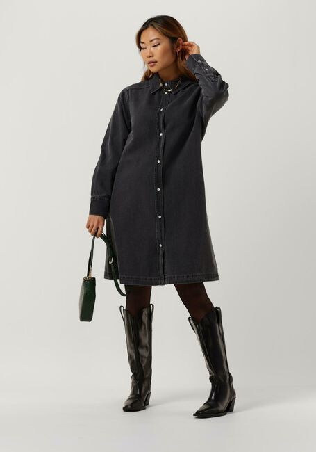 Donkergrijze LEVETE ROOM Mini jurk LR-PIXI 4 DRESS - large